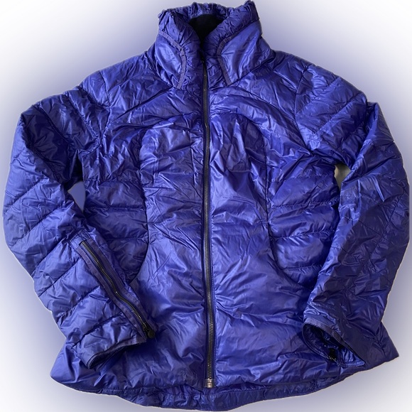 Lululemon Down Town Puffy Jacket  Pigment Blue  size 12 - Picture 7 of 13